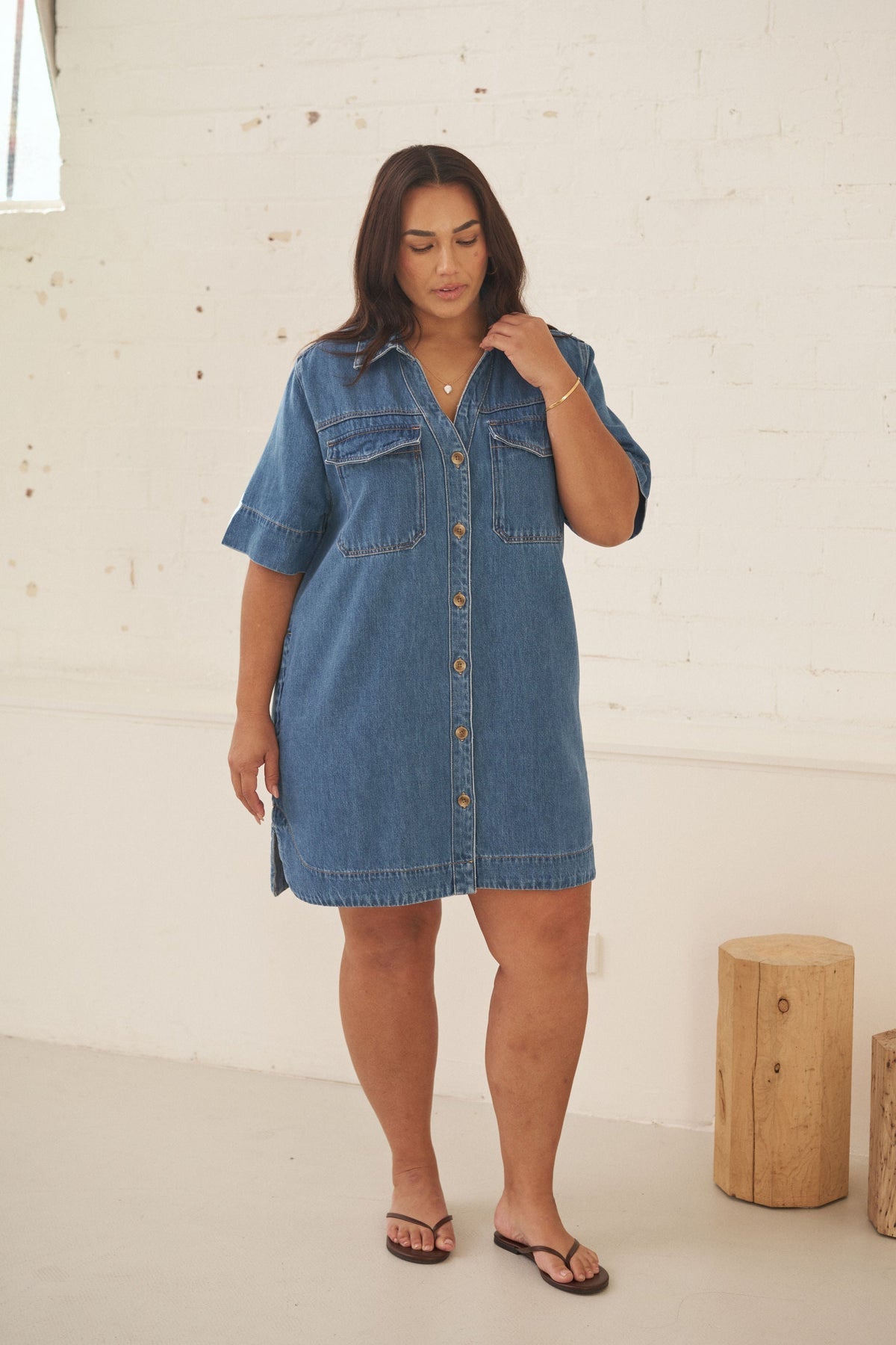 Bonnie Relaxed Shirt Dress | Fresh Indigo