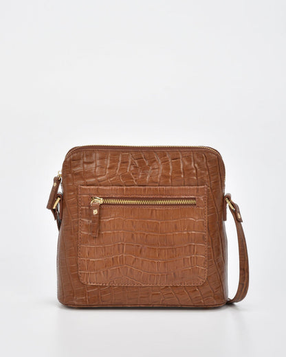 Kingsley Croc Leather Handbag