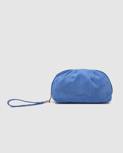 Sarski Suedette Makeup Bag | Persian Blue