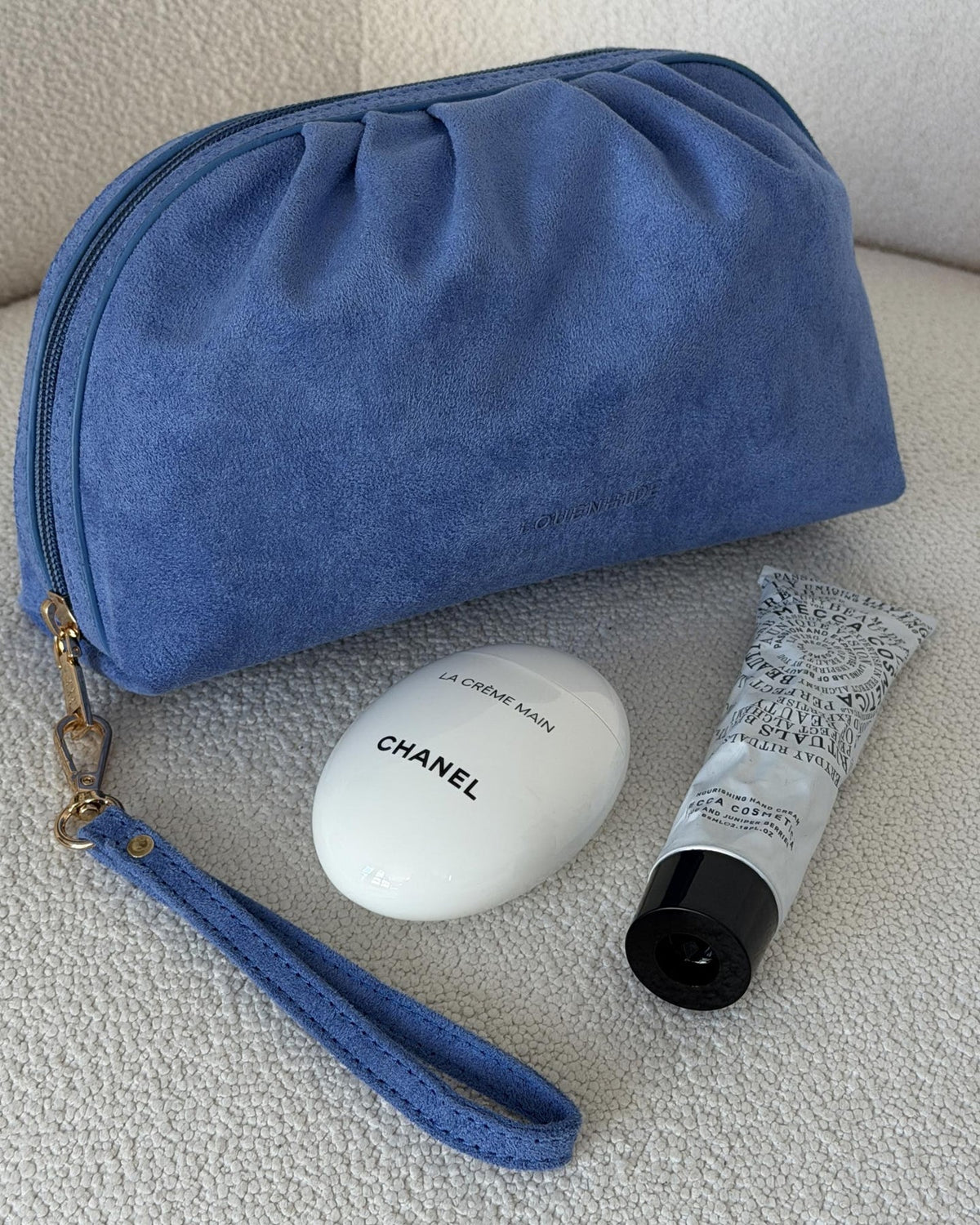 Sarski Suedette Makeup Bag | Persian Blue