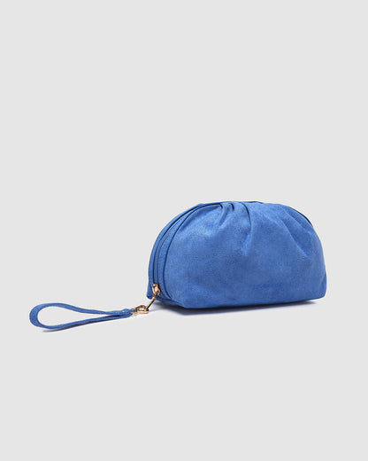 Sarski Suedette Makeup Bag | Persian Blue