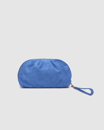 Sarski Suedette Makeup Bag | Persian Blue