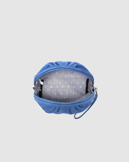 Sarski Suedette Makeup Bag | Persian Blue