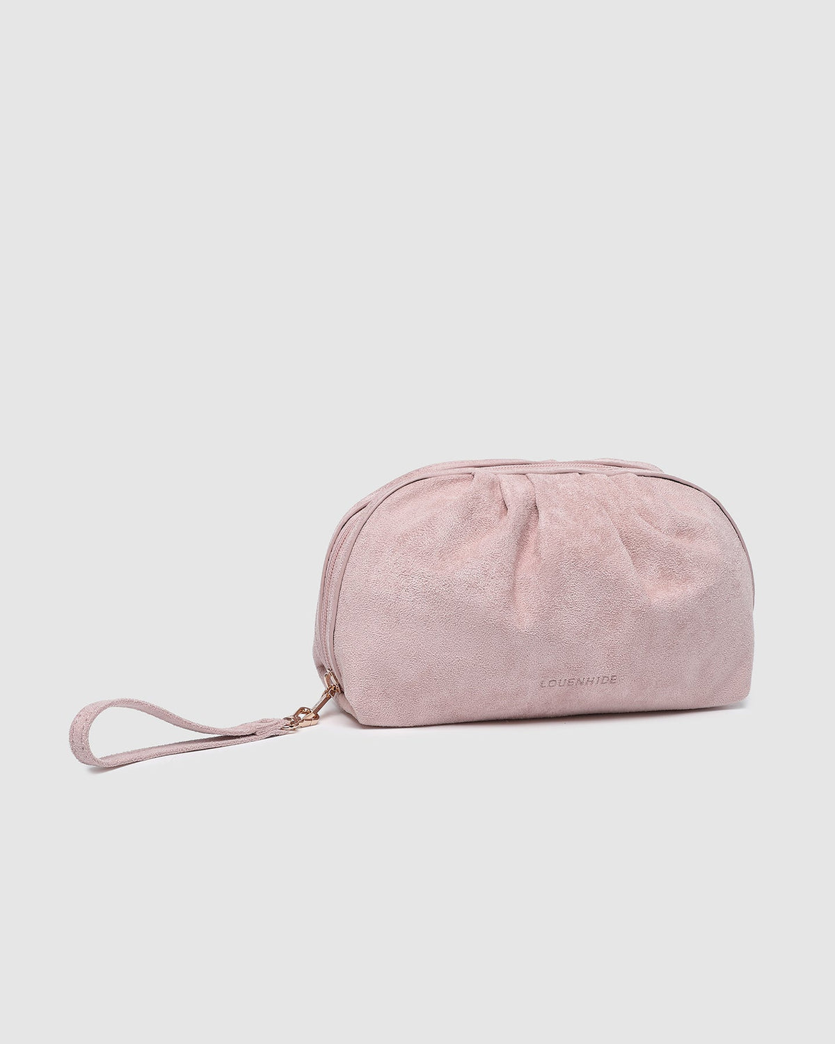 Sarski Suedette Makeup Bag | Pale Pink