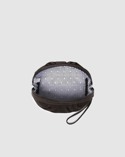 Sarski Suedette Makeup Bag | Chocolate