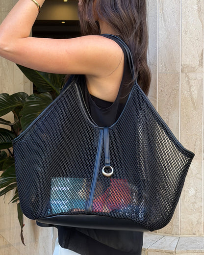 Calypso Mesh Tote Bag | Black