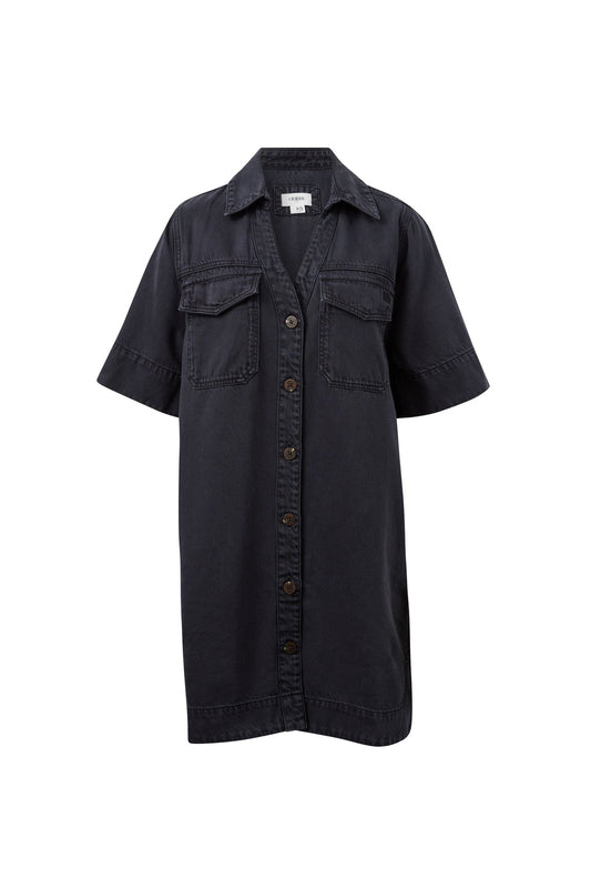Bonnie Relaxed Shirt Dress | Washed Black