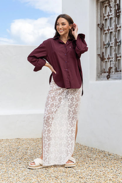 Chloe Lace Skirt | Blush Pink