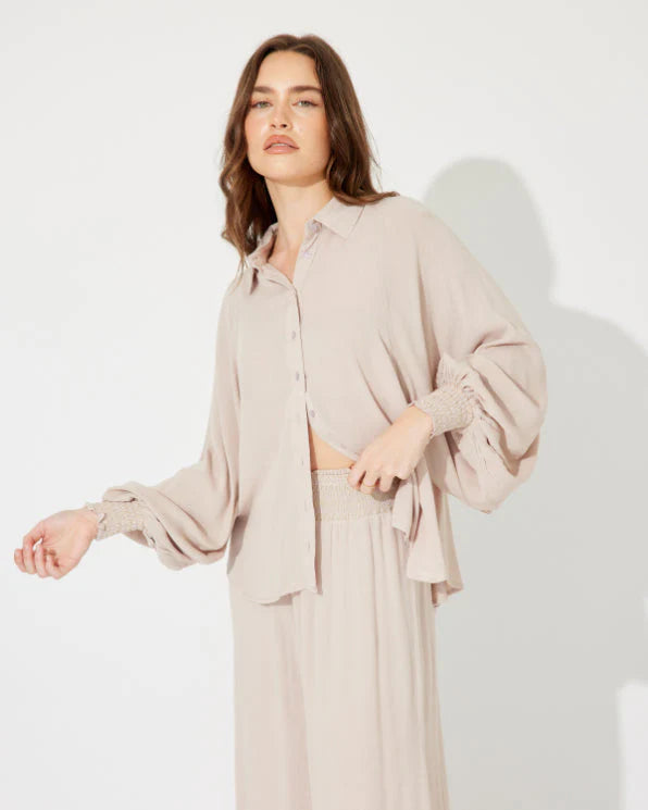 Milos Beach Blouse | Pebble