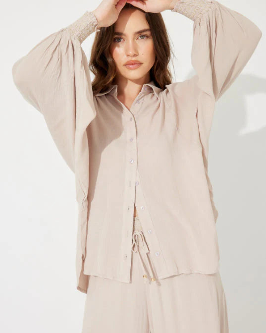 Milos Beach Blouse | Pebble