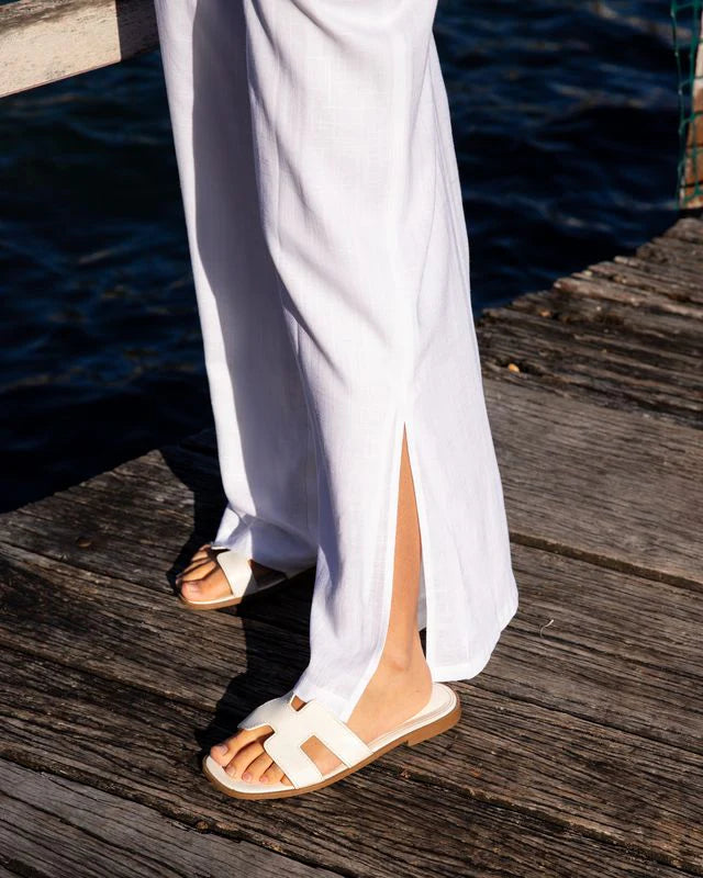 Cotton Wide Leg Pant | White