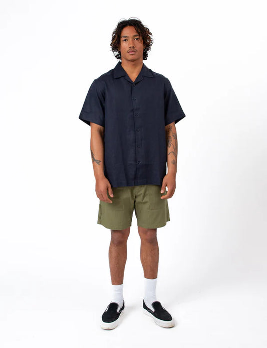 Cuban Short Sleeve Shirt | Navy