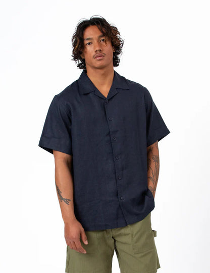 Cuban Short Sleeve Shirt | Navy