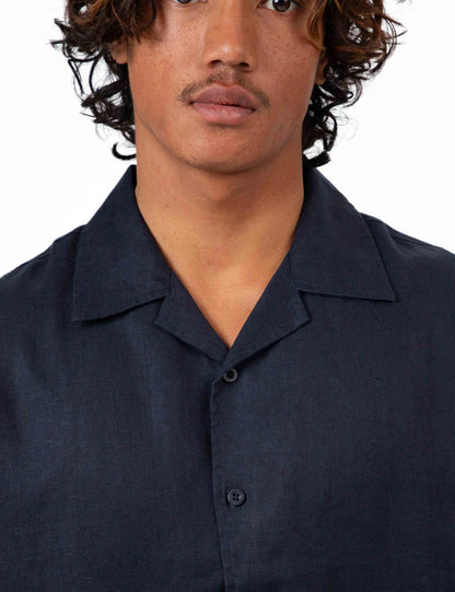 Cuban Short Sleeve Shirt | Navy