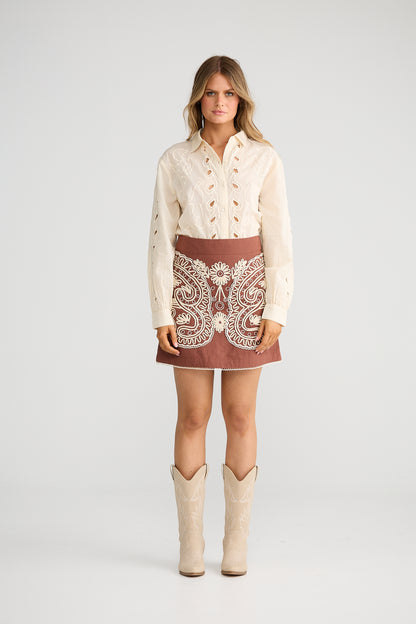 Pascal Mini Skirt | Chocolate