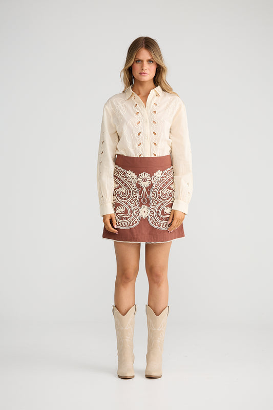 Pascal Mini Skirt | Chocolate