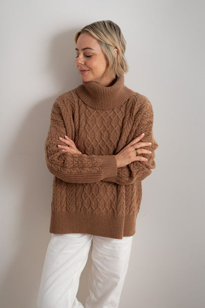 Cable Merino Cable Roll Neck