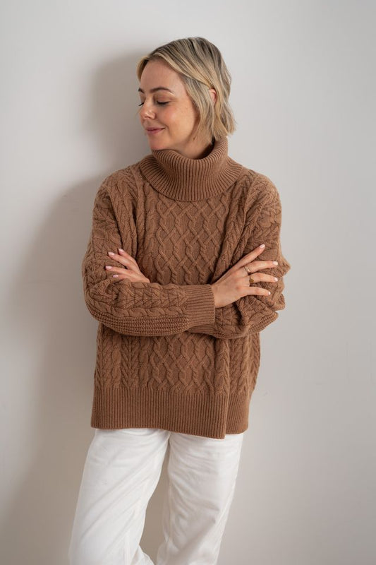 Cable Merino Cable Roll Neck