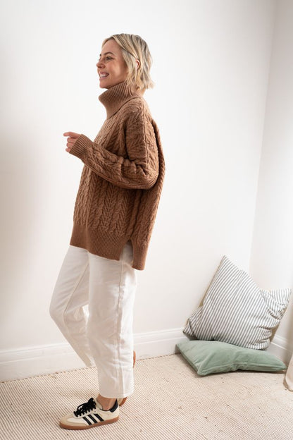 Cable Merino Cable Roll Neck