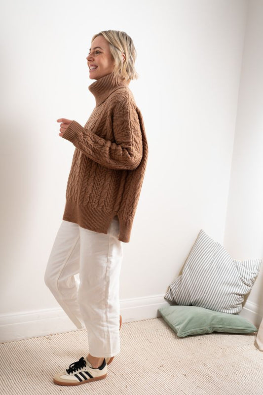 Cable Merino Cable Roll Neck