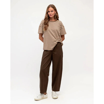 Label of Love Elastic Waist Cargo Pants | Chocolate