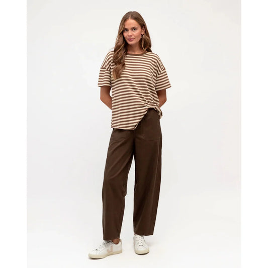 Label of Love Elastic Waist Cargo Pants | Chocolate