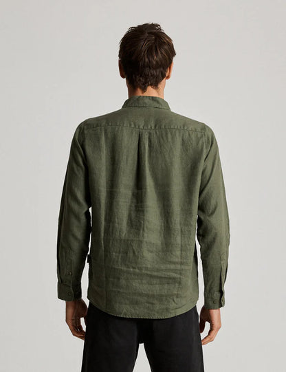 Linen Long Sleeve Shirt | Fatigue