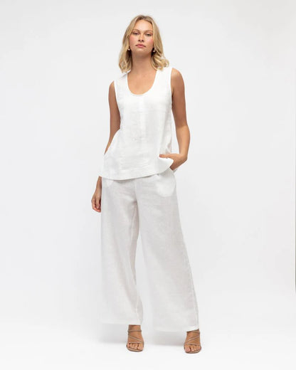 Linen Top | White